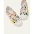 Laceless Canvas Plimsolls Leopard Girls Boden, Leopard Laceless