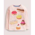 Long-Sleeved Logo Top Pink Girls Boden, Provence Dusty Pink Cakes