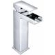 Aquariss - Bathroom Sink Basin Mixer Taps High Rise, Single Lever Handle Chrome Brass Countertop Washbasin Mixer Tap Tall Waterfall