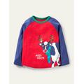 Festive Pun Raglan T-shirt Navy Boys Boden