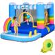 Outsunny - Kids Bouncy Castle with Pool Outdoor Trampoline w/ Net Blower 3-8 Yrs - Multi