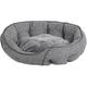 Round Pet Bed 60 x 50 cm Linen Dog Cat Soft Animal Cot Grey Candir - Grey