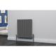 Eastgate Eben Steel Anthracite Horizontal Designer Radiator 600mm H x 544mm W Double Panel - Central Heating - Anthracite