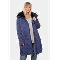 Plus Size Random Quilted Zip Front Lined Coat, Woman, blue, size: 20/22, polyester, Ulla Popken