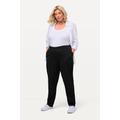 Plus Size Chino Elastic Waist Stretch Cotton Pants, Woman, black, size: 28, cotton, Ulla Popken