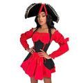 Sexy Pirate Costume Women 3 Pcs Adult Cosplay Halloween Costume Caribbean Pirate Captain Dress Costumes for Women
