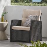 Sanger Wicker Outdoor Club Chair with Cushions by Christopher Knight Home