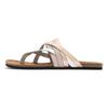 Zehentrenner LASCANA, Damen, Gr. 39, rosa (rosé), Obermaterial: 100% Rindsleder. Decksohle: 100% Rindsleder. Laufsohle: 100% Synthetik, metallic, casual, Schuhe, Sandale, Pantolette aus Leder mit Korkfußbett