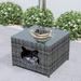 OVIOS 6-piece Patio Wicker Conversation Sectional Set With Cat Head-shaped Storage Table