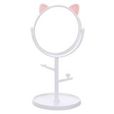 Desk Mirror In Cute Cat Ears Shape Vanity Mirror For You In Bathroom Or Bedroom- Pink