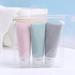 Frogued 3Pcs 38/60/80ml Travel Silicone Lotion Shampoo Shower Gel Cosmetics Empty Bottle (Pink Grey Green Grey 38ML)