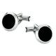 Montblanc Stainless Steel Black Onyx Round Cufflinks