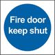 RS PRO Vinyl Fire Safety Sign, Fire Door Keep Shut With English Text Self-Adhesive, 100 x 100mm