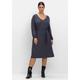 Jerseykleid SHEEGO "Große Größen" Gr. 48, Normalgrößen, schwarz (schwarz, lila) Damen Kleider Freizeitkleider