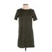 Boohoo Casual Dress - Shift: Green Solid Dresses - Women's Size 4