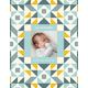 Modern Baby Quilt Plush Fleece Photo Blanket, 80x60", Gifts Light Blue