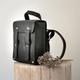 Nicco Crossbody Mini Backpack: Black Leather