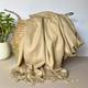 Super Soft Plain Pashmina Tassel Scarf In Camel