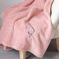 Personalised Dusty Pink Initial Honeycomb Blanket