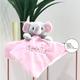 Pink Personalised Name Elephant Comforter Soft Toy