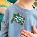 Embroidered 'Small But Mighty' Sew On Turtle Badge