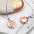 Personalised 18ct Rose Gold Plated Sun Locket, Gold