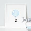 Personalised Baby Boys Pastel Blue Balloon Picture, Powder Blue/Blue/Pastel Blue