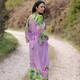 Buddleia Viscose Kimono Robe With Floral Print