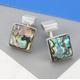 Men's Solid Abalone Shell Silver Cufflinks, Silver