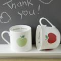 Personalised Thank You Teacher Bone China Cup Or Mug, Red/Apple Green/Green