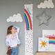 Personalised Rainbow And Stars Canvas Height Chart