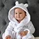 Personalised Soft Baby White Dressing Gown With Ears