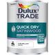 Dulux Trade Quick Drying Satinwood Paint Pure Brilliant White - 1L