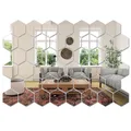 Autocollant mural miroir 45 pièces autocollant d'art mural hexagonal autocollant de carreaux