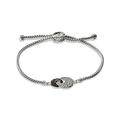 John Hardy Sterling Silver Classic Chain Black Sapphire & Black Spinel Intertwined Disc Bolo Bracelet