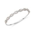 Bloomingdale's Diamond Round & Baguette Bangle Bracelet in 14K White Gold, 1.0 ct. t.w. - 100% Exclusive