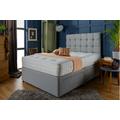 Suede York Divan Bed Set w/ Open Sprung Memory Foam Mattress