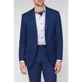 Jeff Banks Blue Textured Regular Fit Men's Suit Jacket