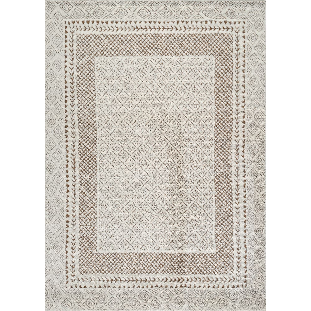 Tapis Scandinave Bohème Ivoire/Terracotta 160x213