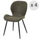 Chaise vintage en microfibre Army et métal noir (x4)