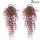 Langray - 2 Pieces Faux Ivy Artificial Ivy Plant Falling Ivy Artificial Ivy Leaf Fake Wisteria Wedding Decorations Garden Party Decorations - red