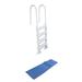 Vinyl Works 4 Step Ladder for 60" Swimming Pool w/Swimline Protective Ladder Mat - 27