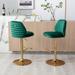 Swivel Bar Stools Chair Set of 2 Modern Adjustable Counter Height Bar Stools, Velvet Upholstered Stool Chrome Golden Base