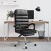 vidaXL Massage Reclining Office Chair Black Faux Leather - 24.8" x 22" x (43.5"-47.2")