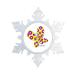 The Holiday Aisle® Personalized Friendly Folks Cartoon Snowflake Butterfly Christmas Holiday Shaped Ornament Plastic in Pink/Yellow | Wayfair