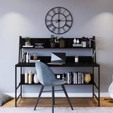 East Urban Home Desk Wood/Metal in Black | 48.03 H x 78.74 W x 21.65 D in | Wayfair AEB91BFD1D7D4655B741A11F064C975A