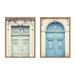 Latitude Run® Sylvie Classic Parisian Door & Paris Door Framed Canvas Set By Caroline Mint 2 Piece 18X24 Canvas in Blue | Wayfair