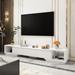 Latitude Run® Melvene Extendable Media Console 65.4" - 106.3" W Wood in White | 15.4 H x 106.3 W x 15.7 D in | Wayfair