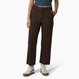Dickies Women's Regular Fit Cropped Pants - Rinsed Chocolate Brown Size 8 (FPR10)