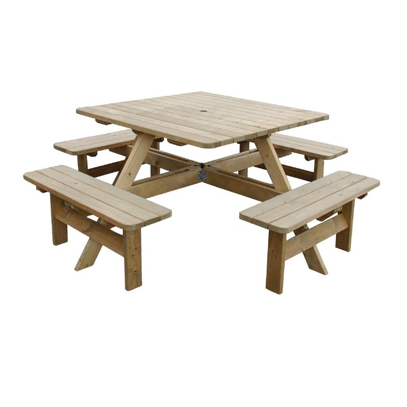 Rowlinson Quadratischer Picknicktisch Aus Holz Image